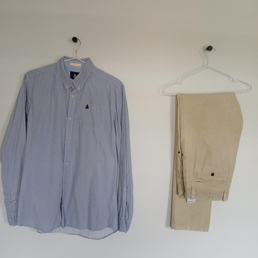 Gaastra Set: Chino / Pantalon maat 31/32 & Overhemd M izgs, Gaastra, Maat 48/50 (M), Beige, Ophalen of Verzenden