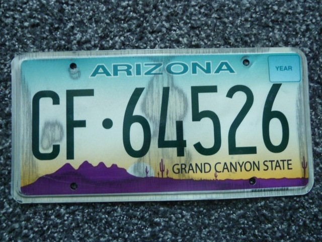 Kentekenplaat licenseplate Arizona no 3 USA, Verzenden, Gebruikt, Auto's