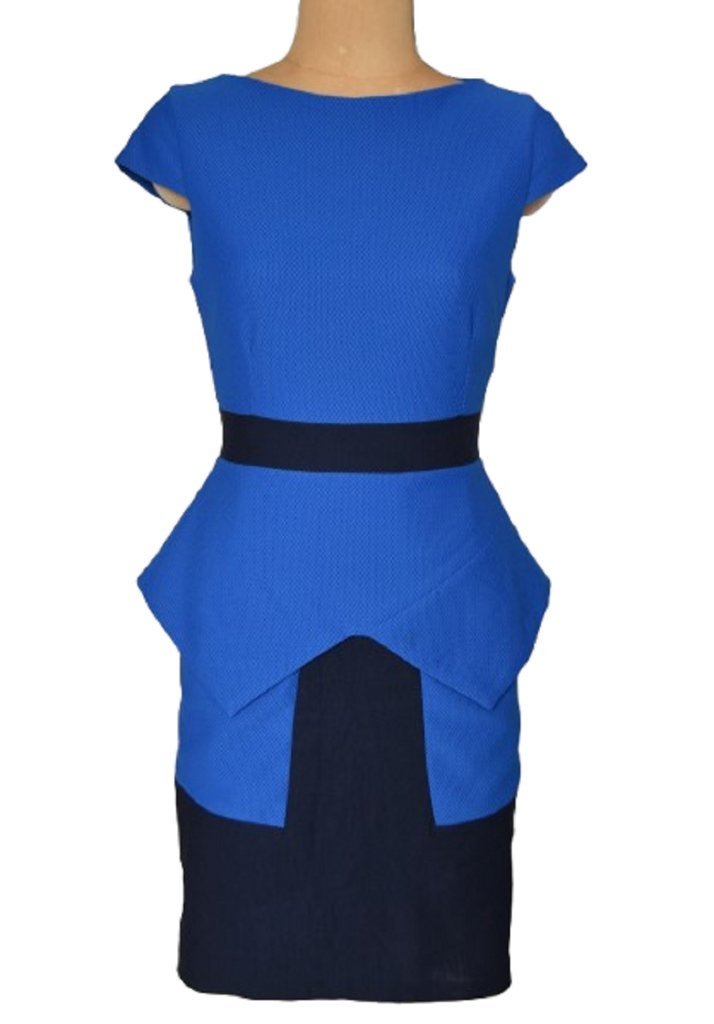 Vesper retro jurkje, jurk, blauw/zwart, Mt. M, Maat 38/40 (M), Vesper, Zo goed als nieuw, Boven de knie