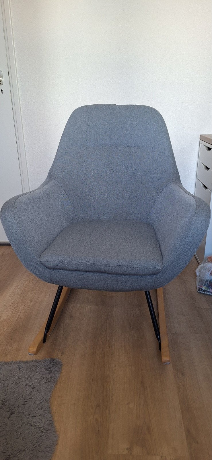 Jysk Nebel schommelstoel - Blauw grijs, Ophalen, Gebruikt, Hout, Eén
