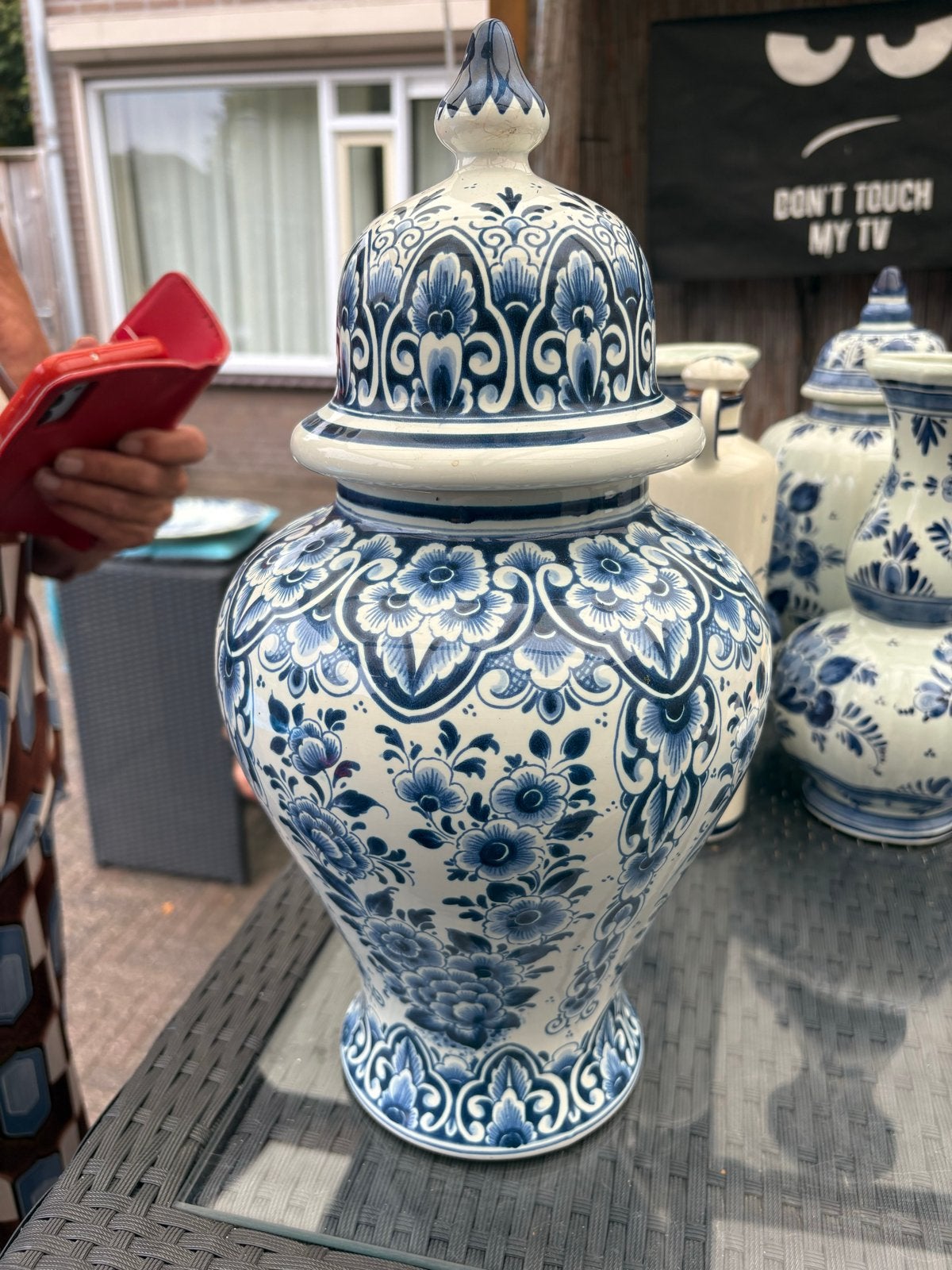 Prachtige Delfts Blauwe Gemberpot met Deksel, Ophalen