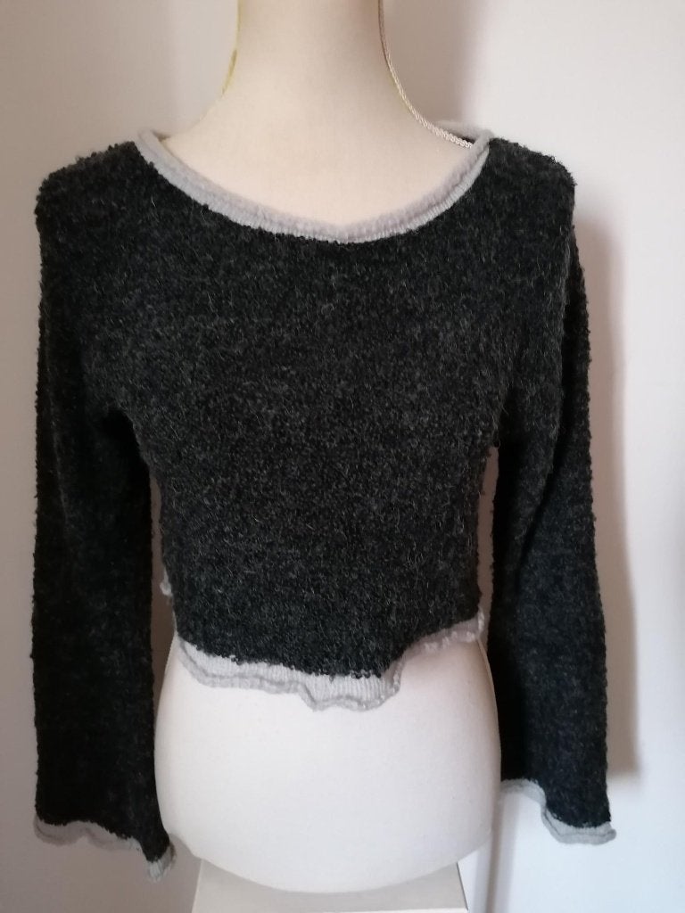 TRENDY antracietgrijs croptruitje mt. M, Kleding | Dames, Truien en Vesten, Maat 38/40 (M), Ophalen of Verzenden, Grijs, Nieuw