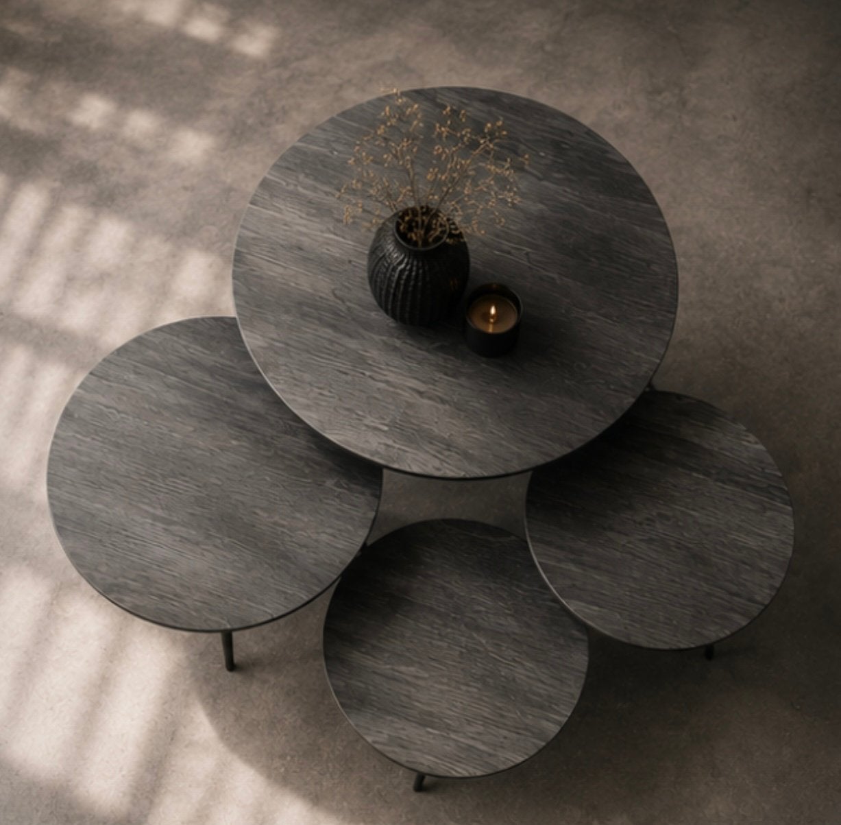 Originele PTMD koffietafel Thyrsa set van 4, nieuw in doos, Huis en Inrichting, 50 – 75, 50 tot 100 cm, Nieuw, Teakhout