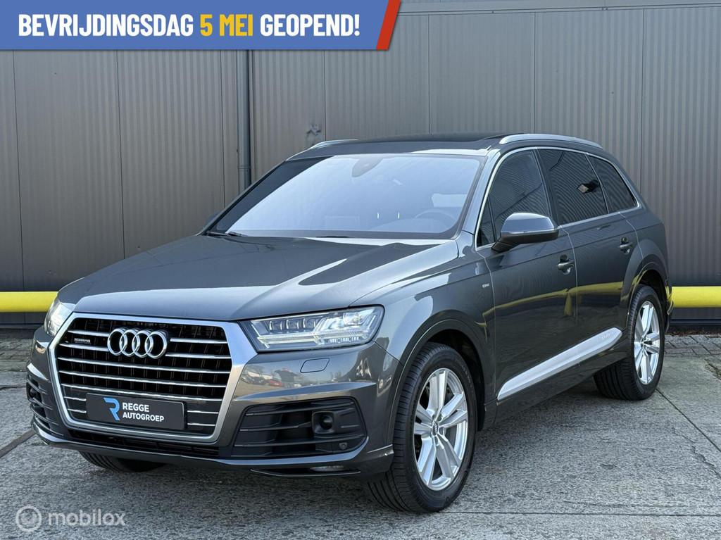 Audi Q7 3.0 TDI quattro S-Line GRIJS KENTEKEN | PANODAK |, Auto's, Audi, Gebruikt, Euro 6, 2069 kg, Bi-Xenon koplampen