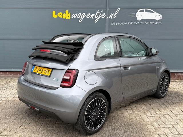 Fiat 500 C e Icon 42 kWh Cabrio *stoelverw *17 inch *NL auto, Stof, Cabriolet, 4 stoelen, Origineel Nederlands