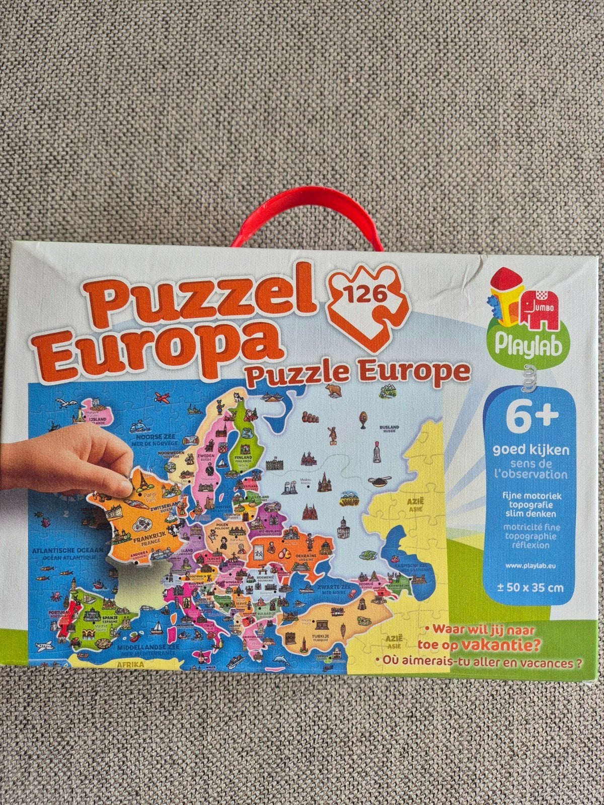Jumbo Playlab Puzzel Europa 126 stukjes, Ophalen of Verzenden, Meer dan 50 stukjes, Zo goed als nieuw, 6 jaar of ouder