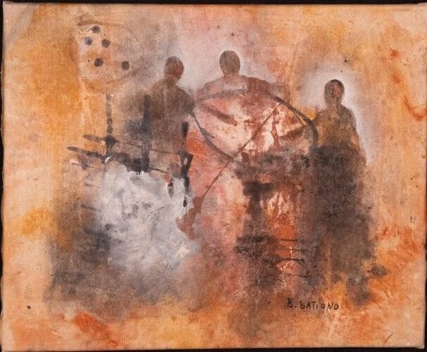 260931 - Bernardin Bationo - "Friends" - Burkina Faso., Ophalen of Verzenden