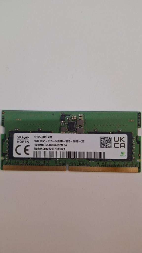 SK Hynix 8GB DDR5 SODIMM RAM 5600MHz, Computers en Software, RAM geheugen, 8 GB, Ophalen of Verzenden, Zo goed als nieuw, DDR5
