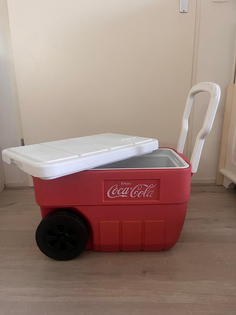 Limited edition Coca-Cola Koelbox op wielen, Ophalen, Gebruikt, Koelbox, Koelelement