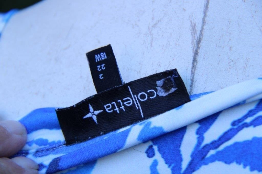 Tuniek creme/ blauw Colletta mt 2 (XXL) Vaste prijs, Colletta, Blauw, Maat 46/48 (XL) of groter, Ophalen of Verzenden