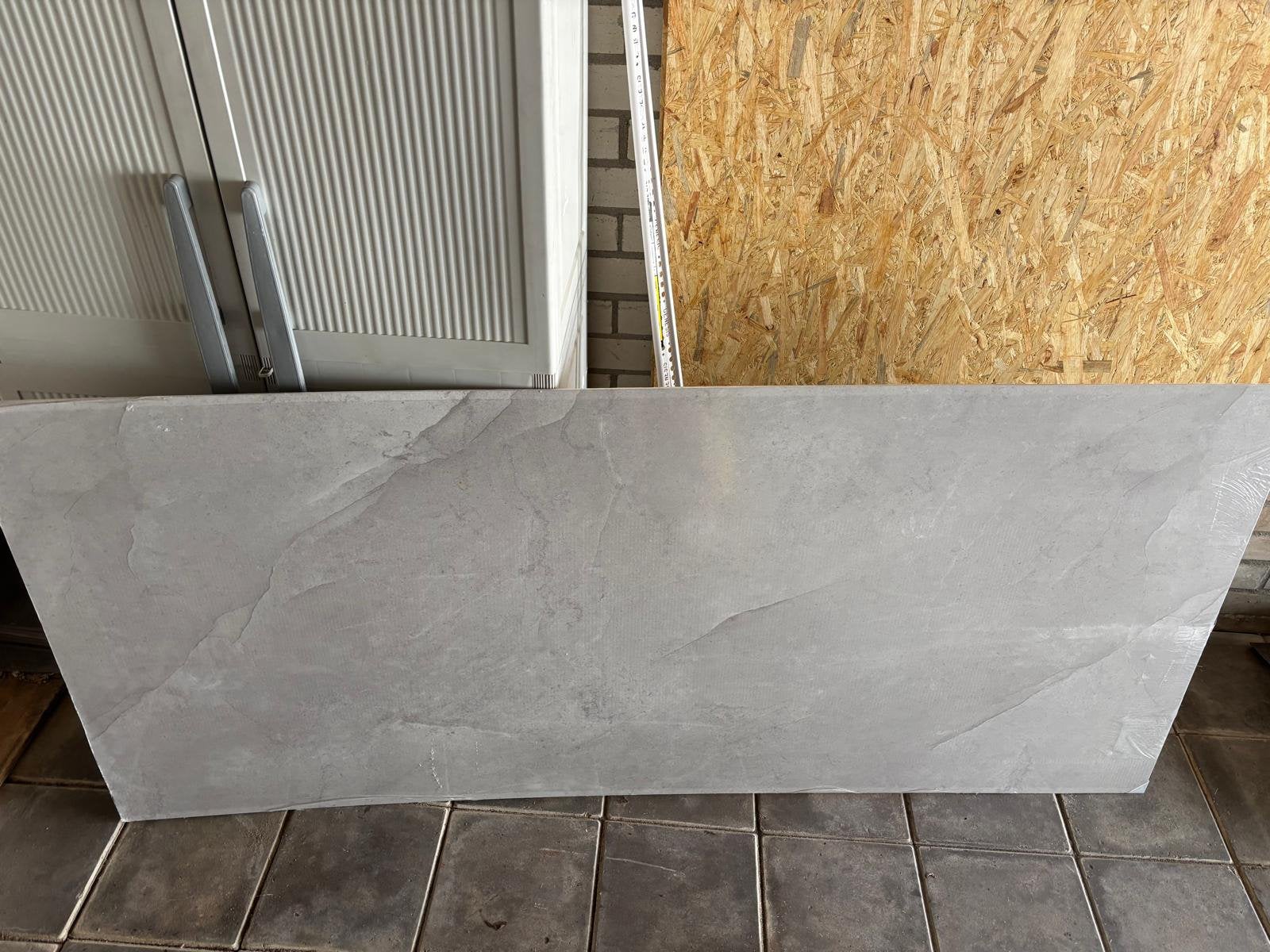 Maxaro Wandpaneel Grijs Gemarmerd 200x90 cm – Badkamer, Ophalen, Zo goed als nieuw, Overige materialen, Minder dan 20 mm