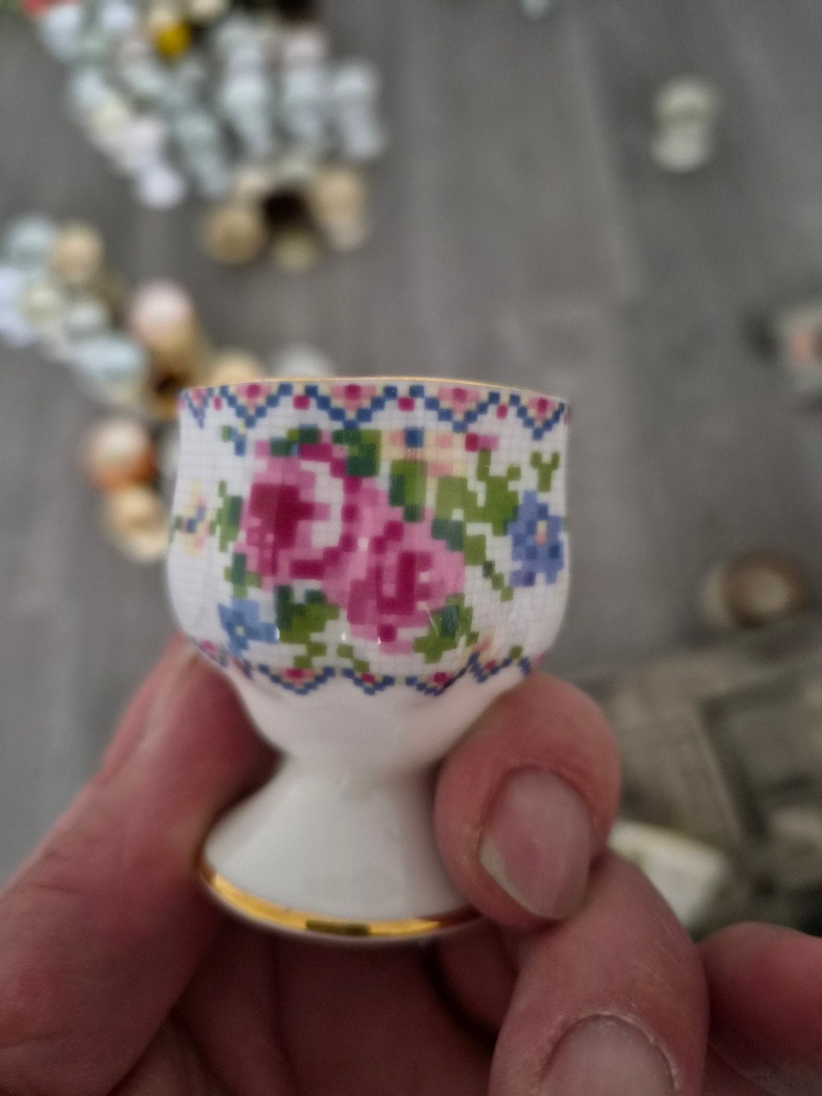 Royal Albert Bone China Eierdopje - Geborduurd Patroon, Ophalen of Verzenden