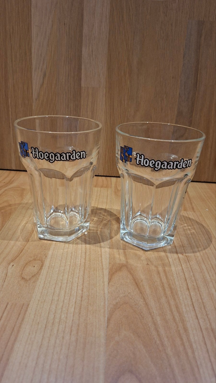 2 Hoegaarden bierglazen, Ophalen of Verzenden, Gebruikt, Glas