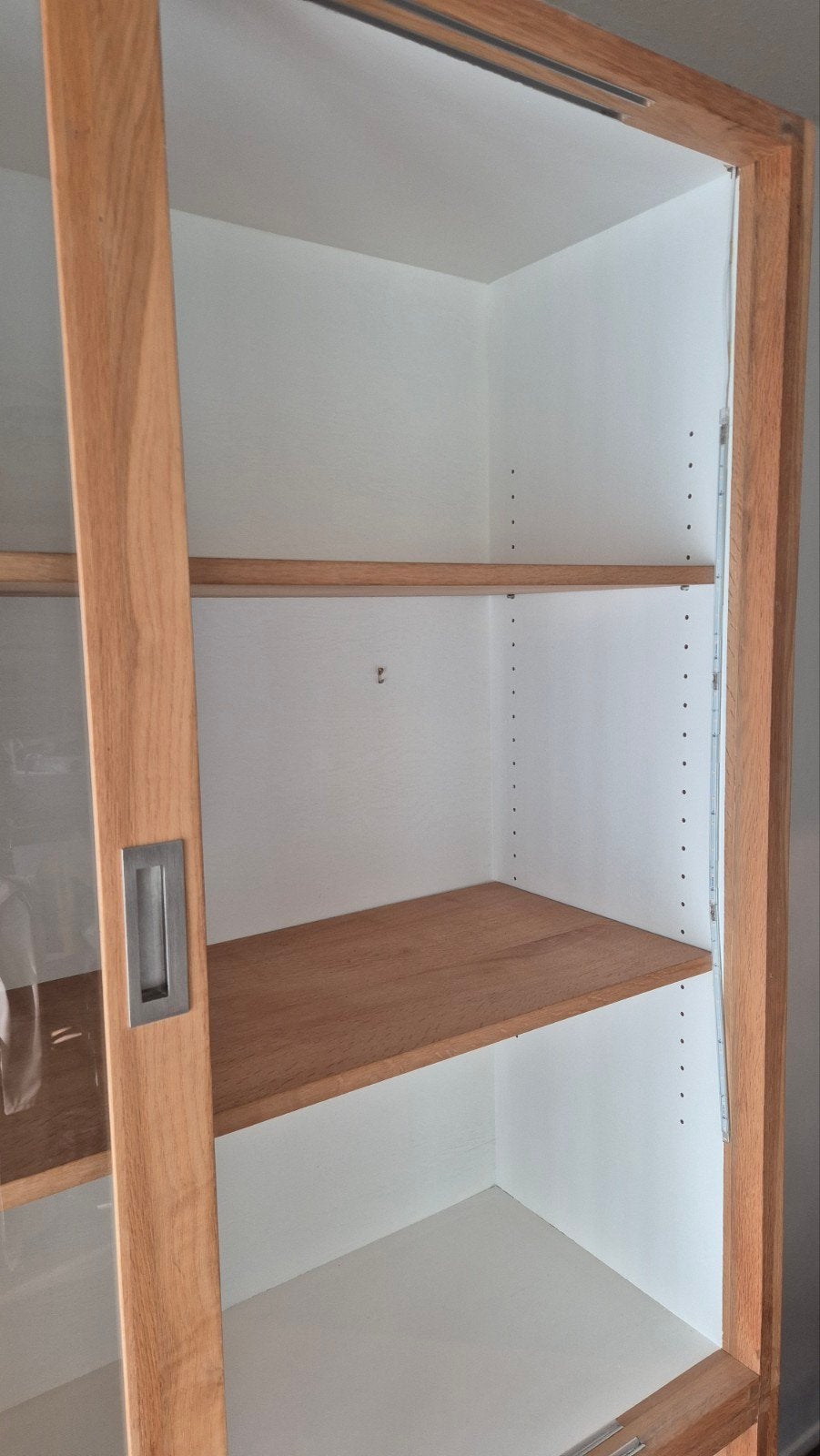 Strakke massieve en grote vitrinekast, zie omschrijving!, Ophalen, Glas, 200 cm of meer, 200 cm of meer