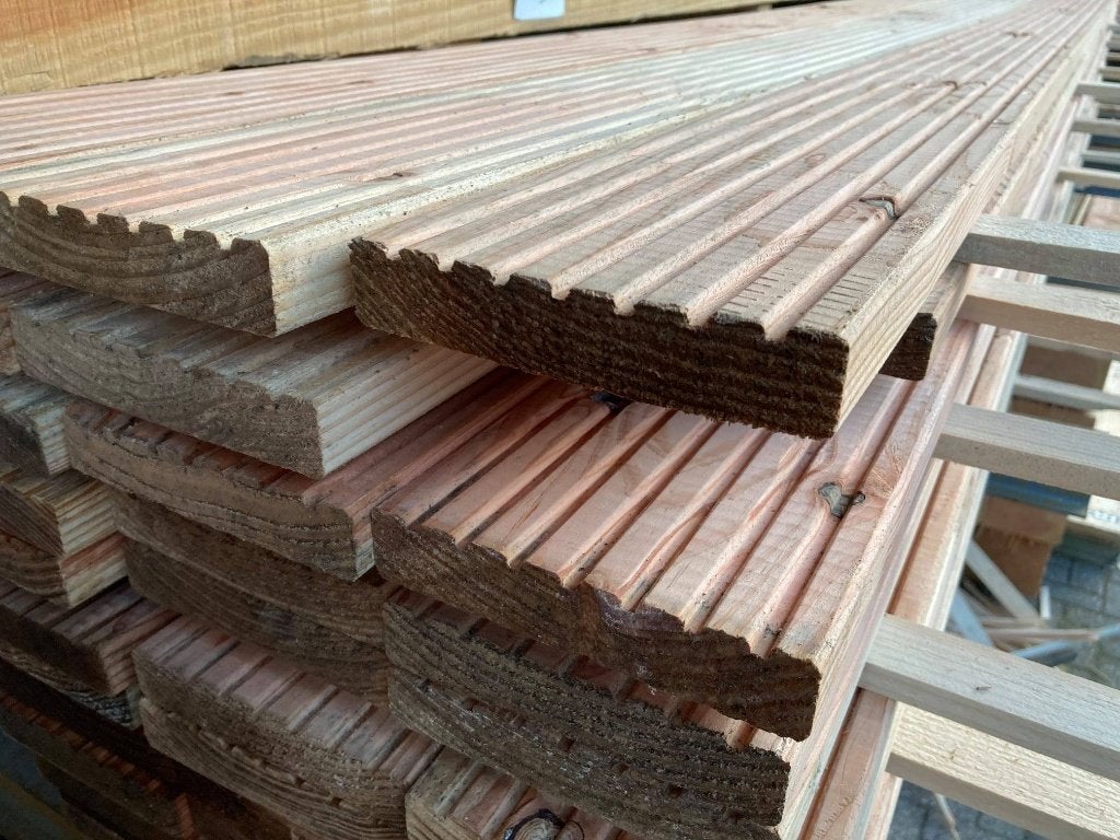 Douglas vlonderplanken 28x140 in diverse lengtes leverbaar, Ophalen, Planken, Nieuw, Hardhout
