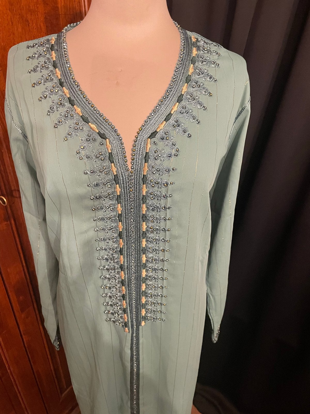Prachtige Marokkaanse Jurk/Caftan - Mintgroen Maat 44/46, Ophalen of Verzenden, Nieuw, Maat 42/44 (L), Groen