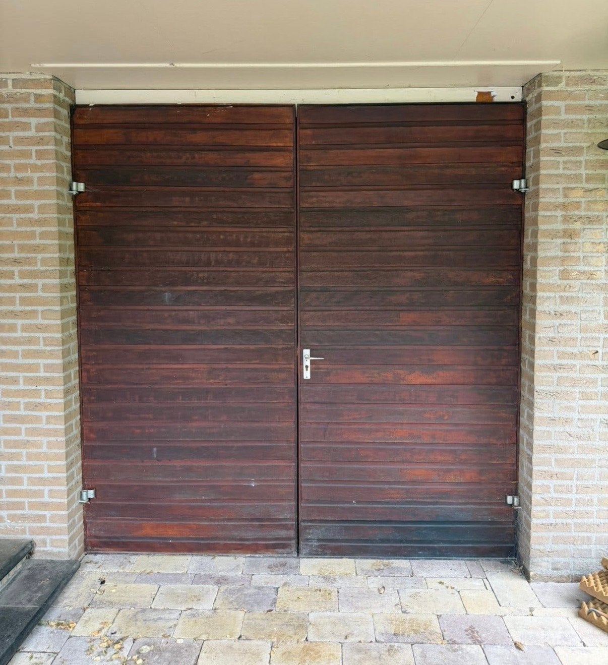 Houten garagedeuren, dagmaat 2370mm, Ophalen, Gebruikt, 120 cm of meer, Garagedeur