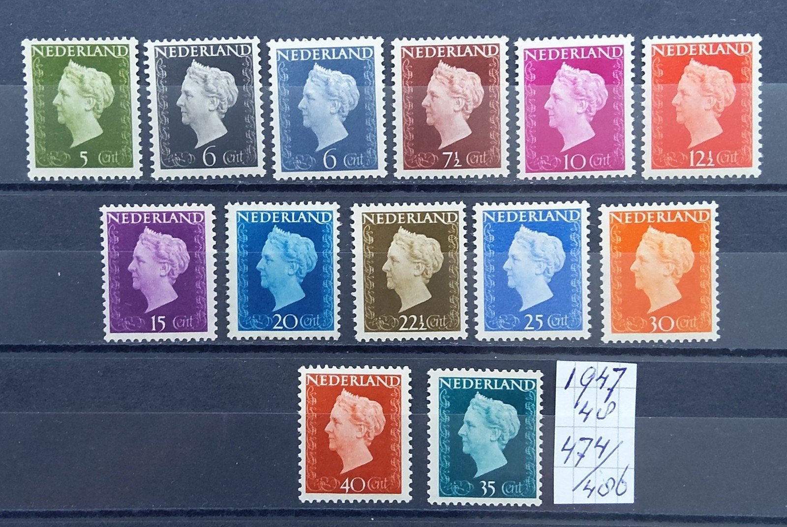Koningin Wilhelmina 1947--1948., Ophalen of Verzenden, Na 1940, Postfris