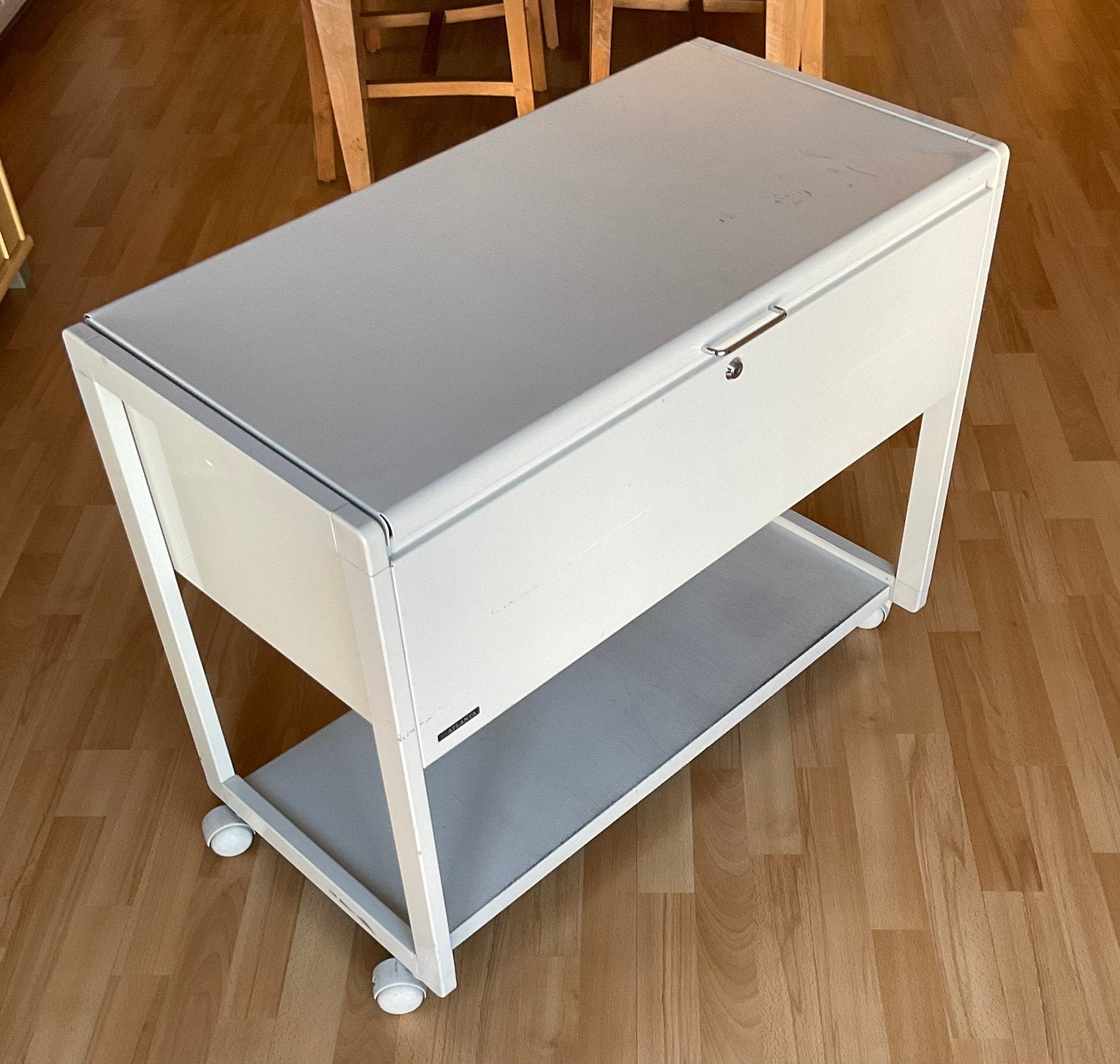 Industrieel Vintage Verrijdbare Dossierkast met Deksel, Ophalen, Gebruikt, 50 tot 100 cm, Minder dan 100 cm
