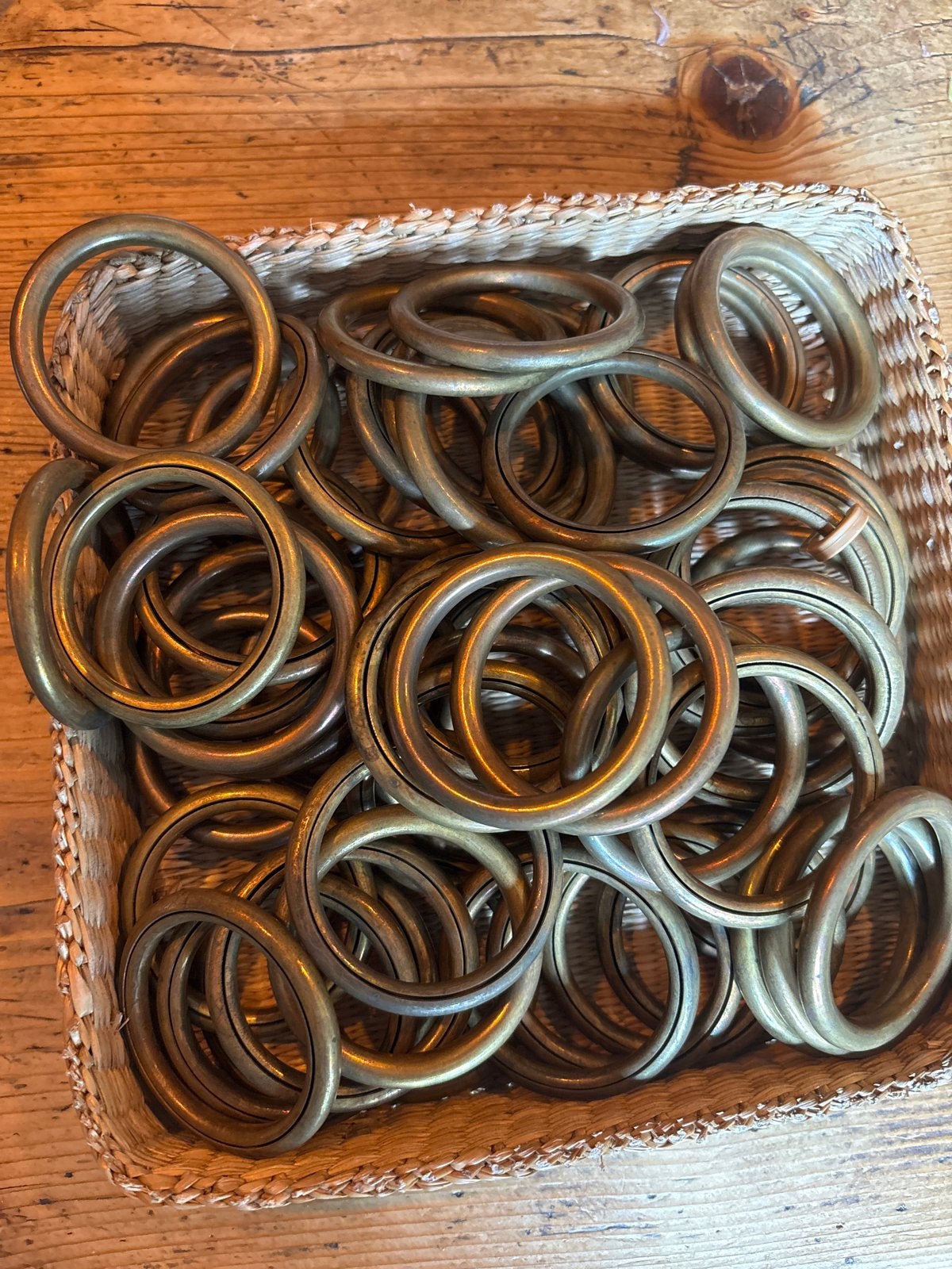 Gordijnringen messing - koper, Met ringen, Gebruikt, Overige merken, Verzenden