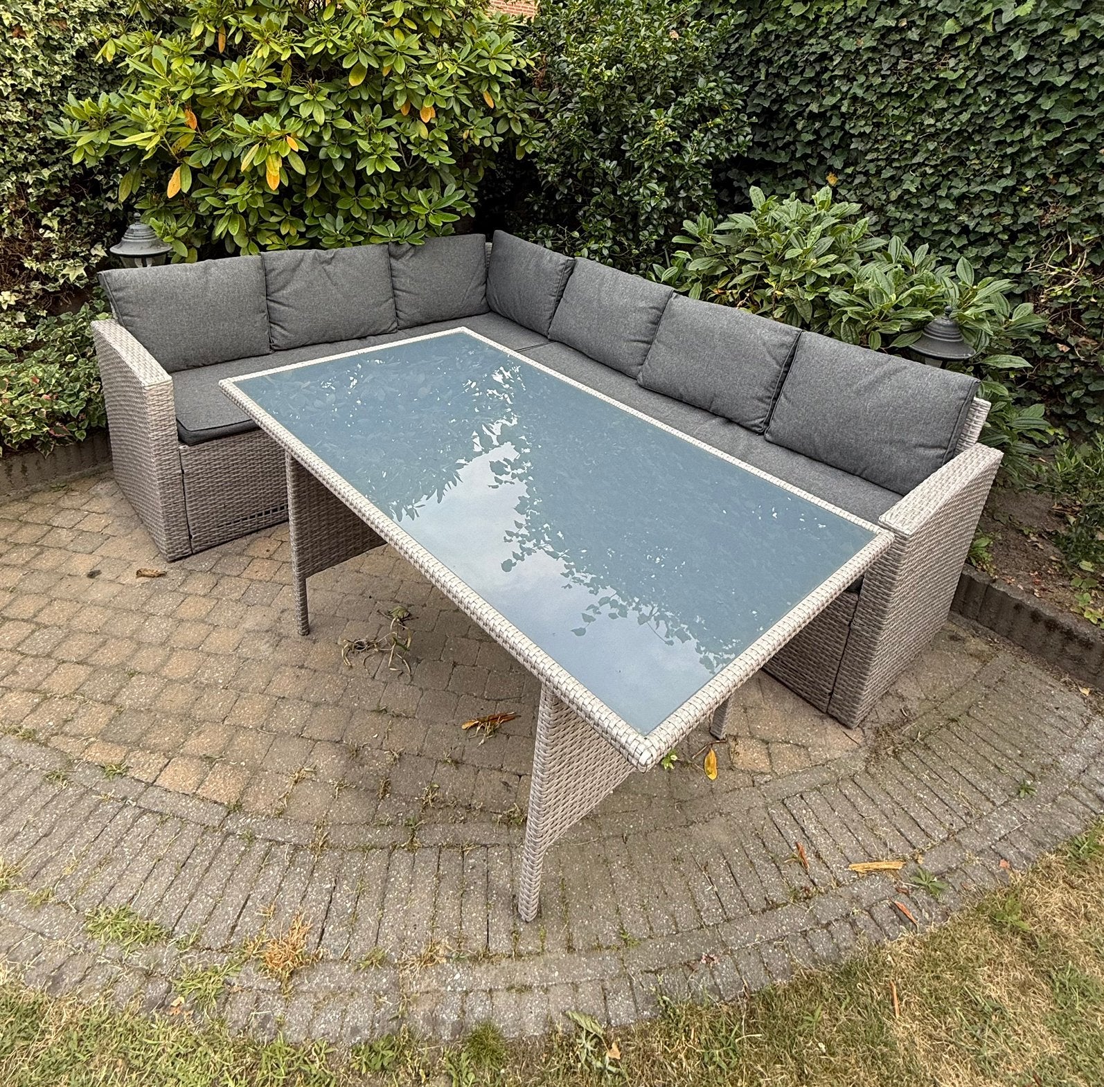 Loungeset met tuintafel, Ophalen, 5 zitplaatsen, Gebruikt, Loungeset