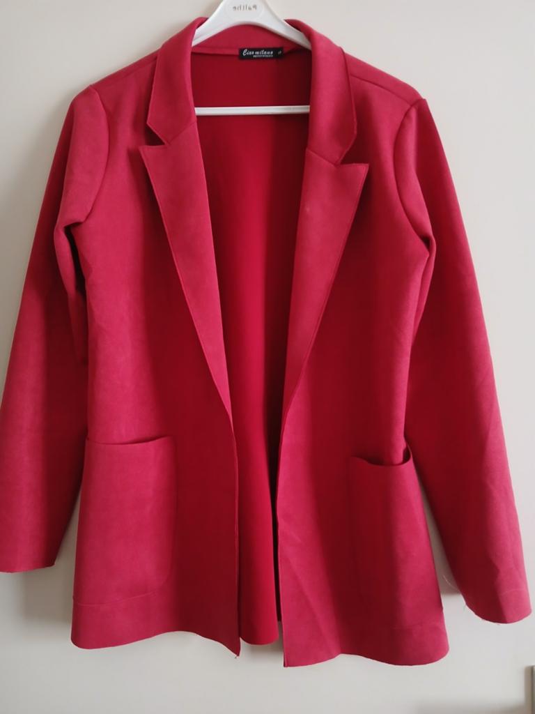 Donkerrood colbert met zakken, maat S, Ophalen of Verzenden, Zo goed als nieuw, Maat 36 (S), Rood