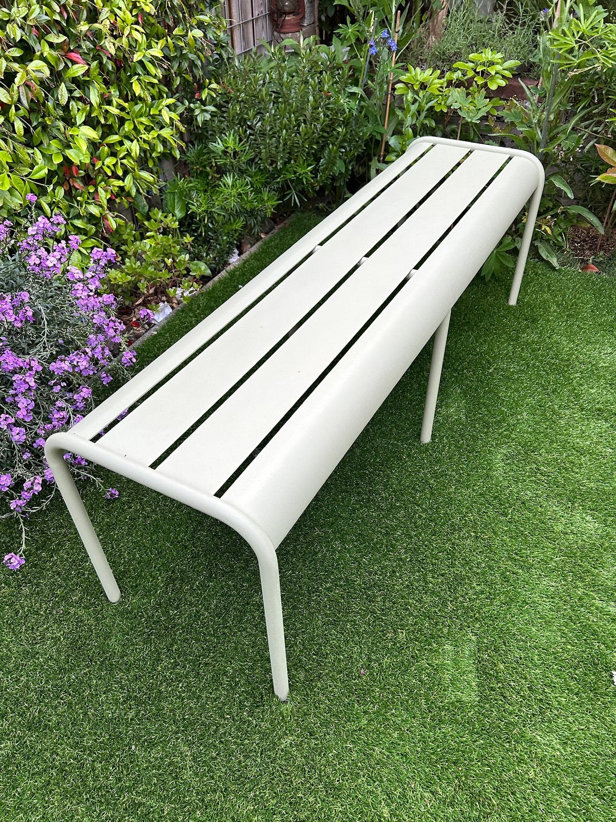 Fermob Luxembourg Tuinbank 145 cm | Willow Green | Zgan., Ophalen, Zo goed als nieuw, Aluminium