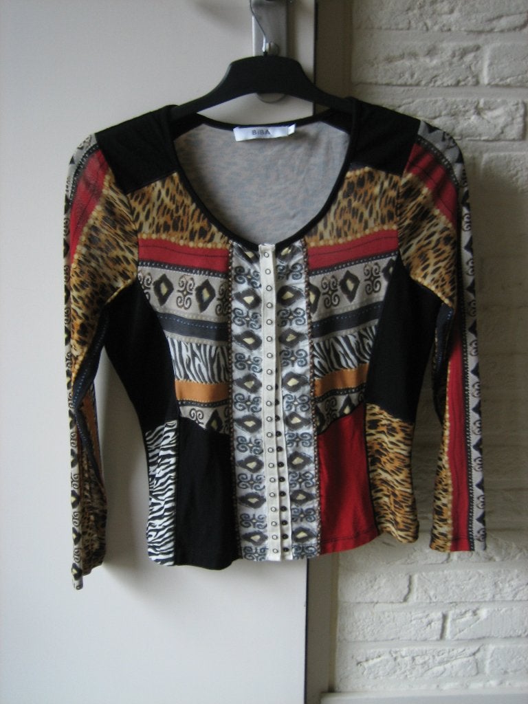 Prachtig speels vestje in safari-look BIBA 36-38-40 Snazzeys, Maat 38/40 (M), Nieuw, Biba, Meerkleurig