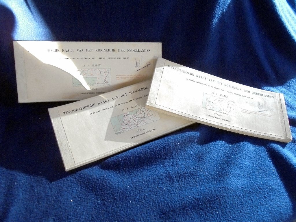 3 x Topographische Kaart van Het Koninkrijk der Nederlanden., Gelezen, Topographische Inrichting., Verzenden, Landkaart