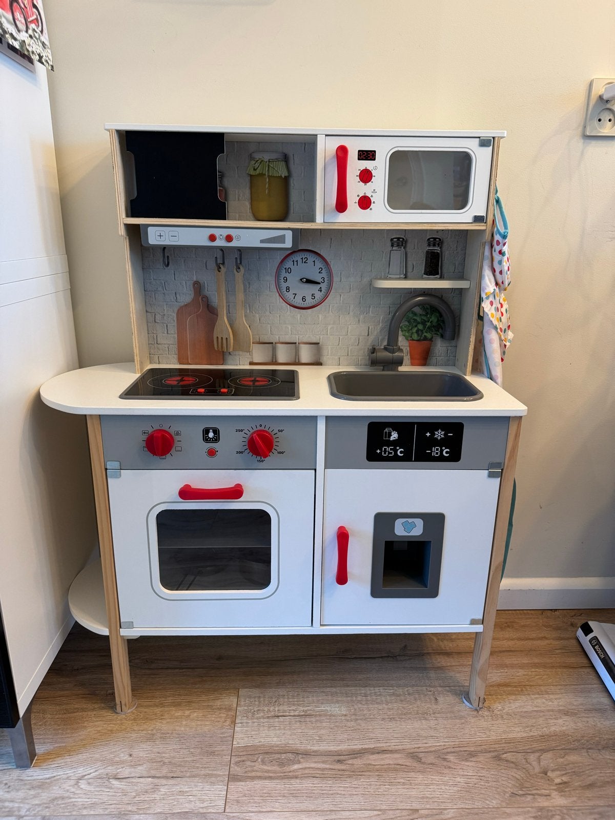 Houten speelkeuken met accessoires, Kinderen en Baby's, Ophalen, Gebruikt, Hout, Speelkeuken