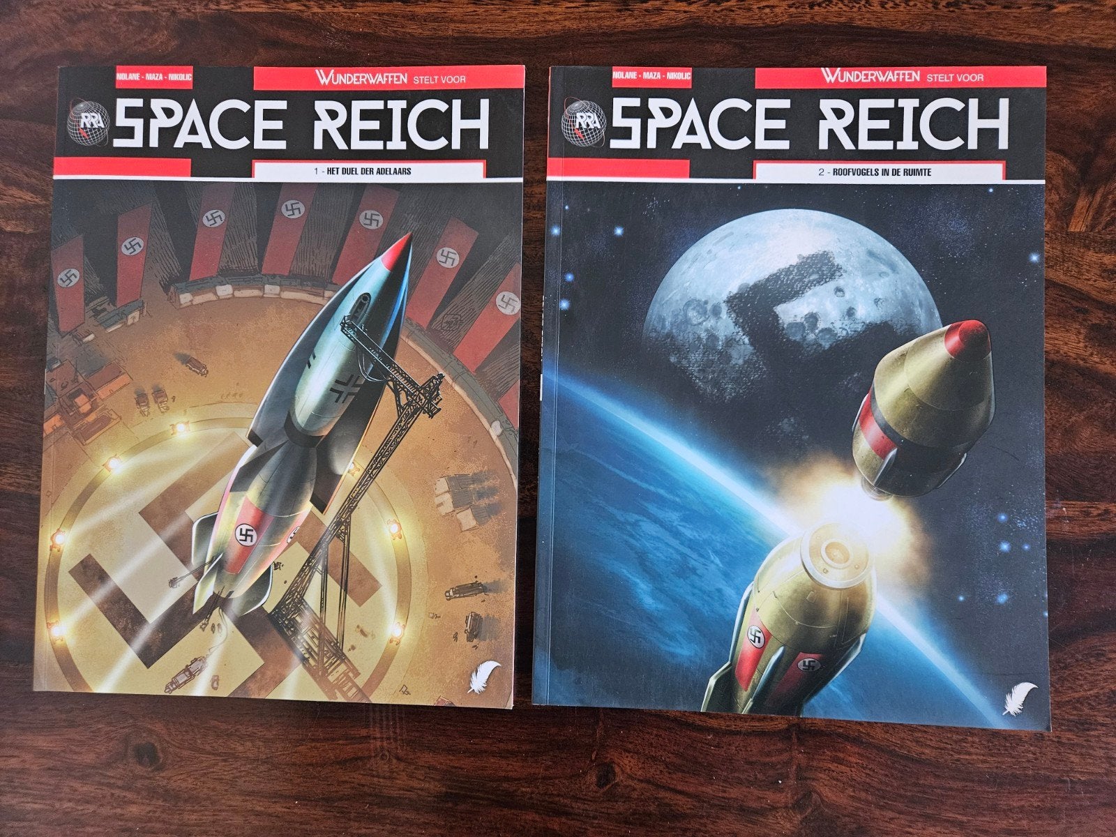 Wunderwaffen Space Reich, deel 1 tm 5, nieuwstaat, Boeken, Complete serie of reeks, Ophalen of Verzenden, Gelezen, Richard D. Nolane