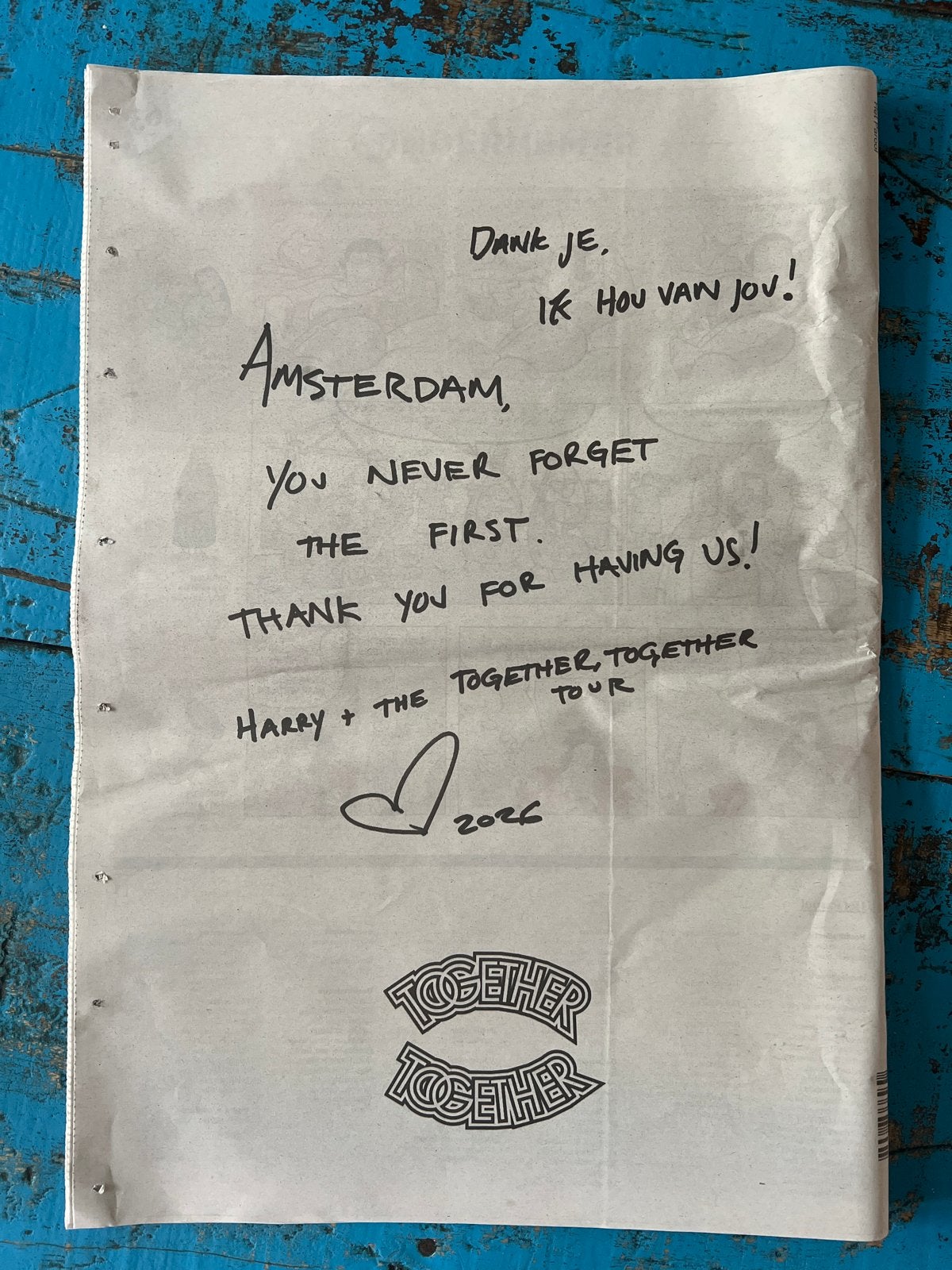 Het Parool Harry Styles, Ophalen of Verzenden, Nieuw