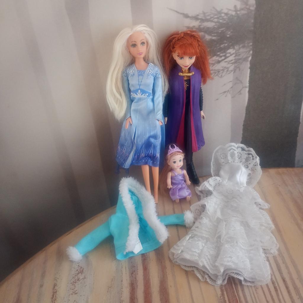 Anna en Elsa poppen met extra prinses en kleding, Kinderen en Baby's, Speelgoed | Poppen, Ophalen of Verzenden, Gebruikt, Overige typen