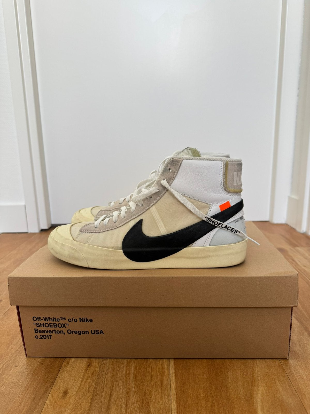 Nike x Off-White Blazer Mid ‘The Ten’ OG Maat - 45, Kleding | Heren, Schoenen, Ophalen, Zo goed als nieuw, Wit