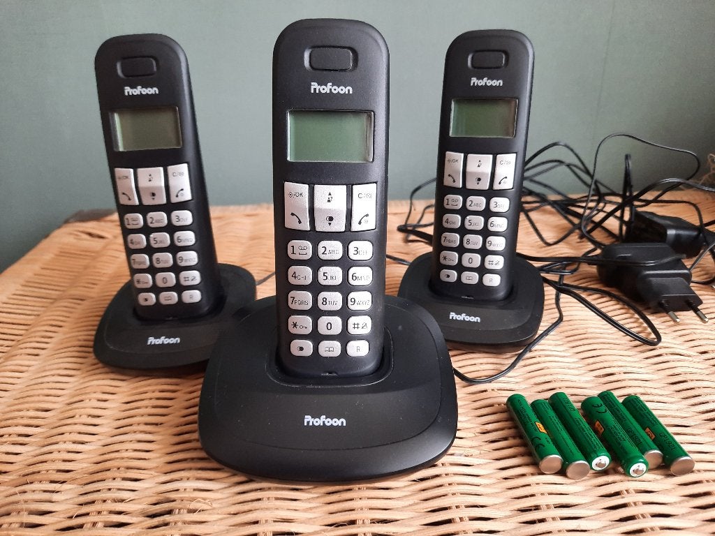 3 delig huistelefoonset, Ophalen, Gebruikt, 1 handset
