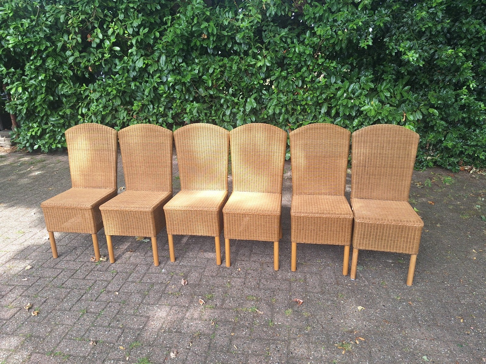 Set van 6 originele Loom stoelen, Gebruikt, Overige kleuren, Riet of Rotan, Ophalen of Verzenden