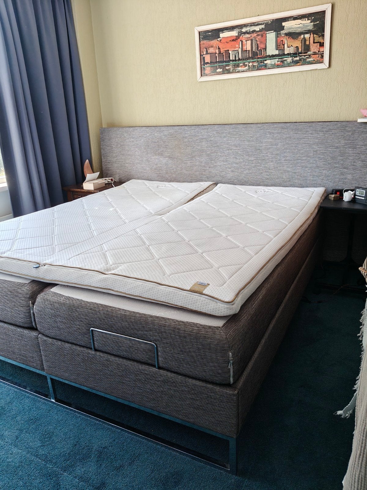 Tweepersoons bed Tempur electrisch verstelbaar, Ophalen, Gebruikt, 210 cm, Tweepersoons