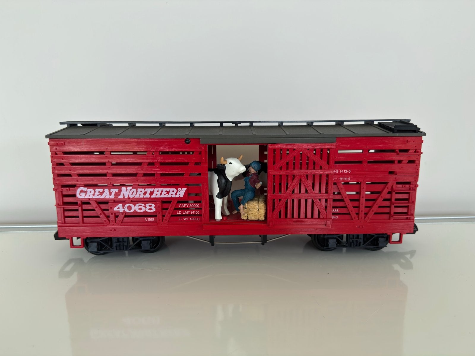 LGB 4068-N-01 Veewagen Great Northern met figuren en dieren, Gelijkstroom, Wagon, Ophalen of Verzenden, Zo goed als nieuw