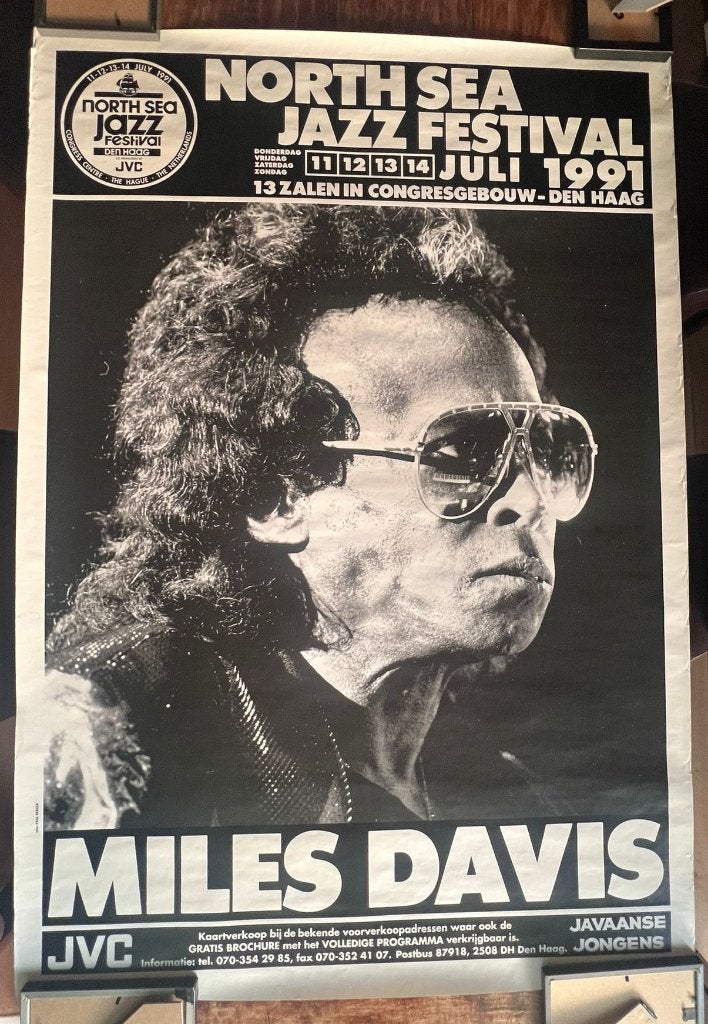 Miles Davis gigaposter North Sea Jazz 1991 uitstekende staat, Verzamelen, Rechthoekig Staand, Ophalen of Verzenden, Zo goed als nieuw