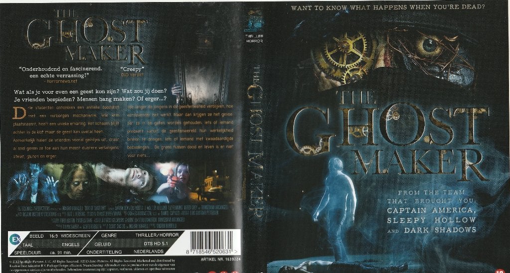 The ghost maker blu ray ( ned. Ondert. ), Ophalen of Verzenden, Zo goed als nieuw, Horror