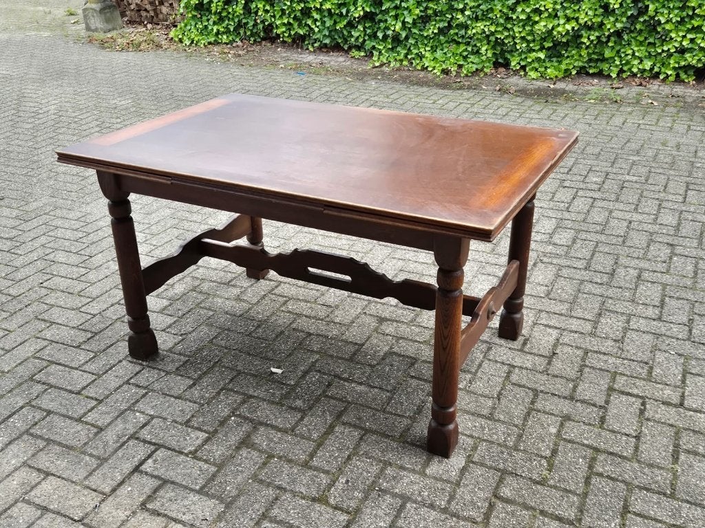 Antiek nette  houten eettafel, Gebruikt, 200 cm of meer, 50 tot 100 cm, Vijf personen of meer
