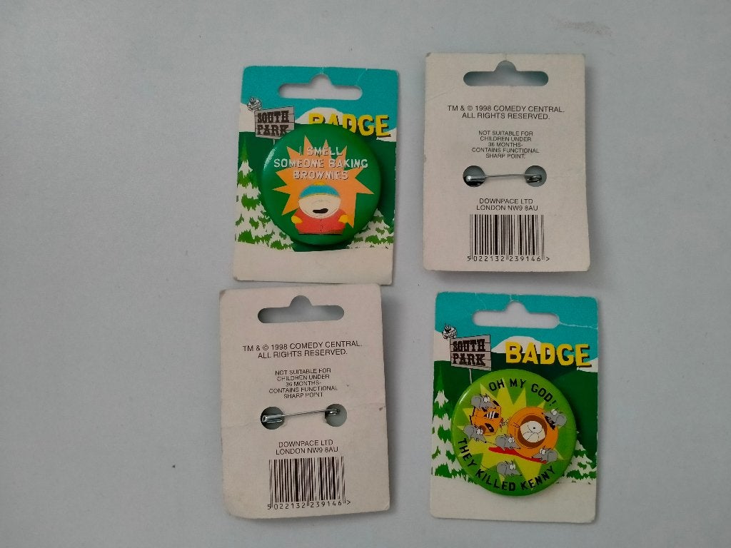 Southpark South Park badge Kenny Cartman 1998 vintage button, Ophalen of Verzenden, Overige figuren, Zo goed als nieuw, Overige typen