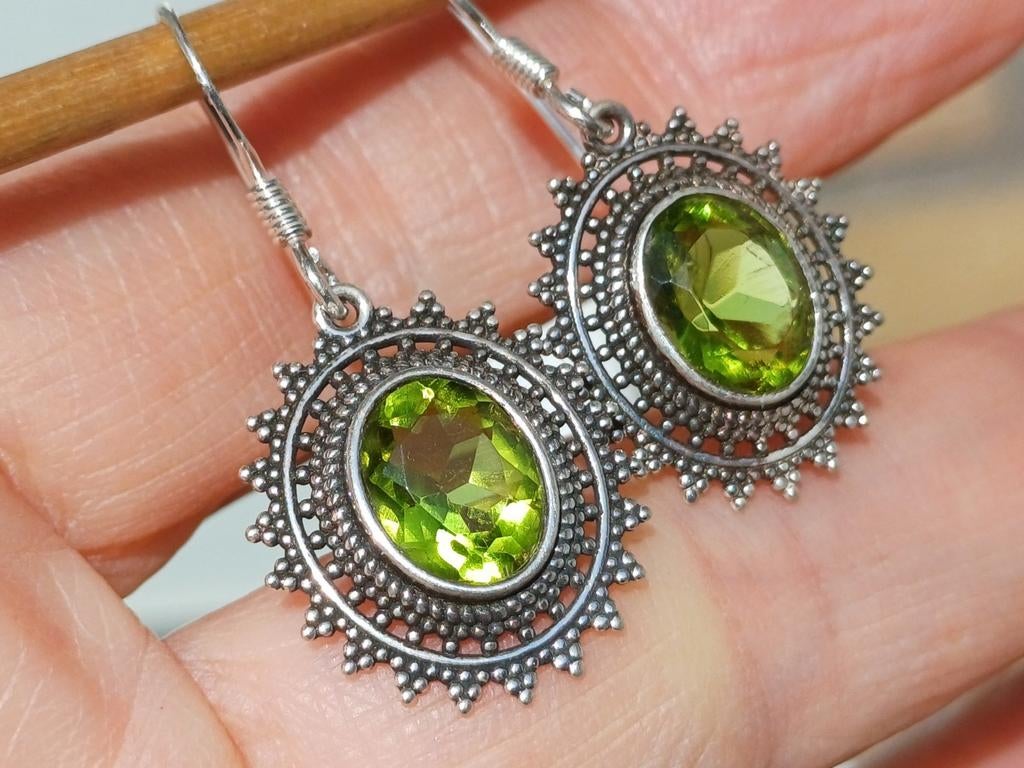 Vanoli 925 zilveren oorbellen met peridot, Daiva1973@hotmail.com, Hangers, Vanoli, Amsterdam