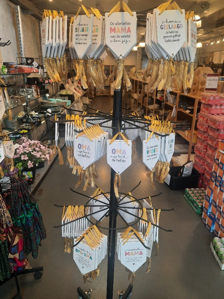 Partij tekst tegeltjes, Ophalen, Met ophangmogelijkheid, 15 cm, Steen/keramiek