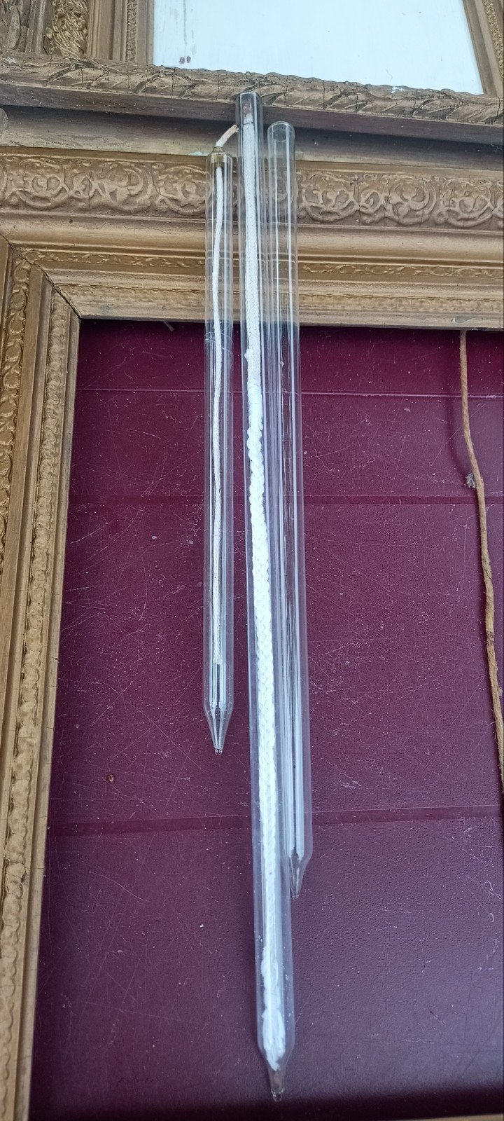 Antieke glazen oliebuisjes met lont - Decoratief, Antiek en Kunst, Antiek | Lampen, Ophalen of Verzenden