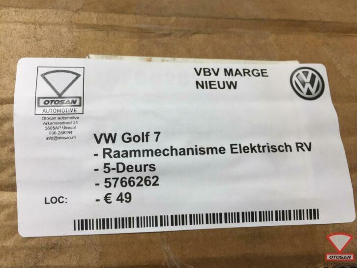 vw golf 7 raammechanisme elekt. rechts voor nieuw! 5766262, Auto-onderdelen, Ruiten en Toebehoren, Volkswagen, Volkswagen AG, Nieuw