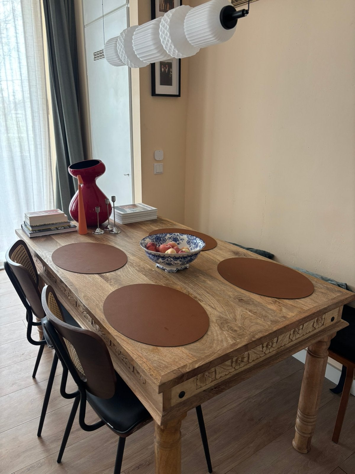 Houten eettafel ZGAN, Ophalen, 100 tot 150 cm, 50 tot 100 cm, Zo goed als nieuw