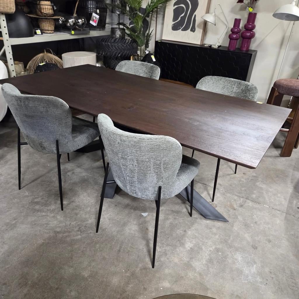 Eettafel Alore donkerbruin 200 cm van PTMD, Antiek en Kunst, Antiek | Meubels | Tafels, Ophalen