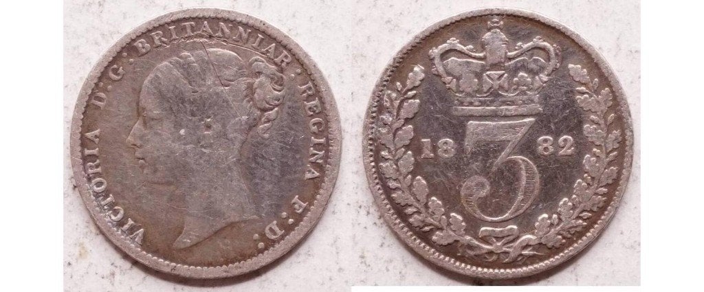 3 pence 1882, Groot-Brittannie, Victoria, Ophalen of Verzenden, Overige landen, Losse munt, Zilver