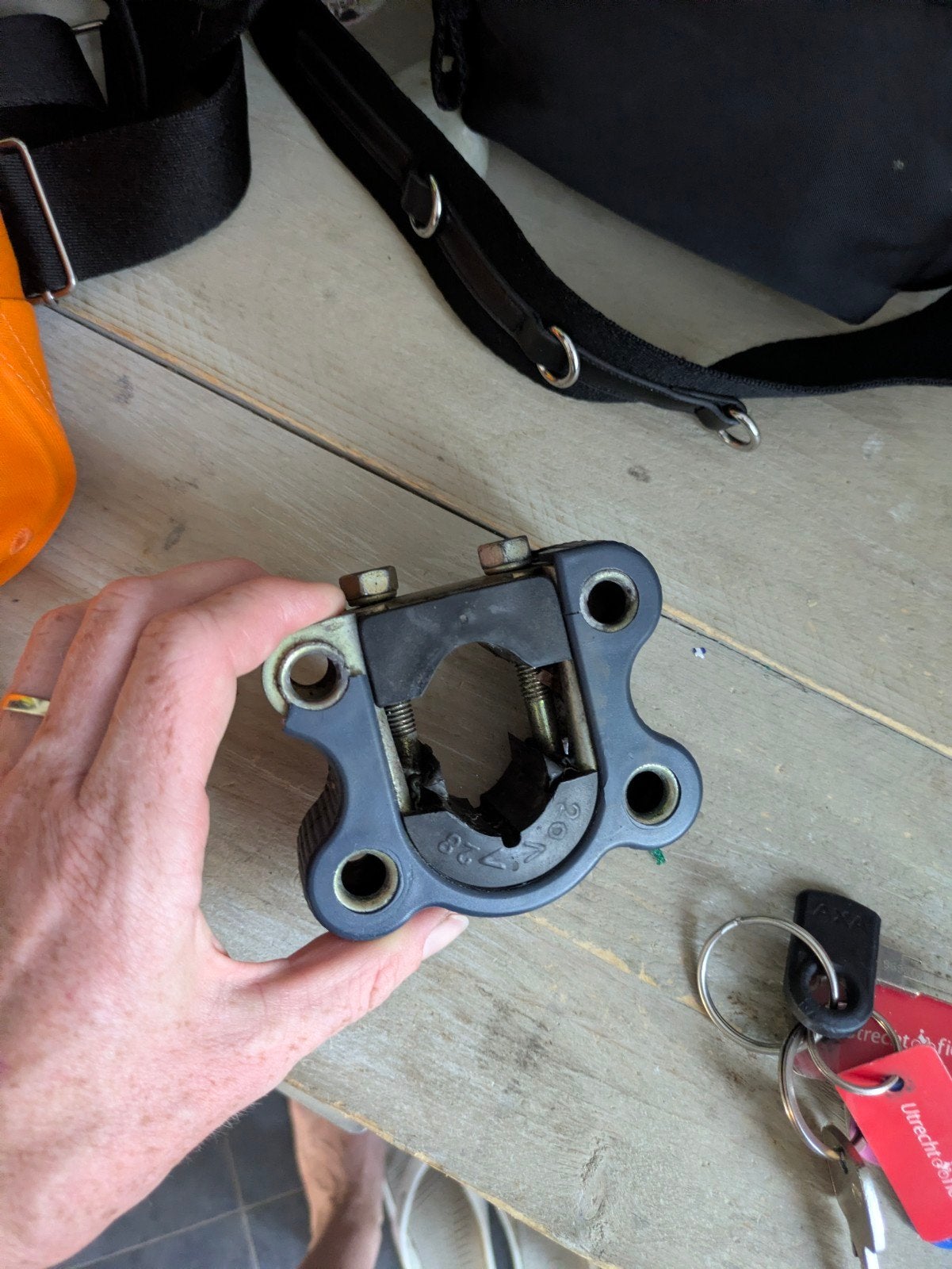 Montage blok tbv fietsstoeltje, Ophalen of Verzenden, Gebruikt